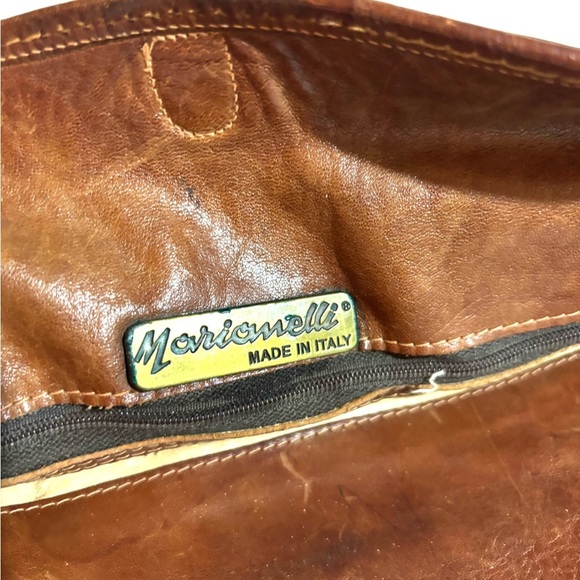 Marinelli Brown distressed Leather Crossbody Bag - Picture 8 of 12